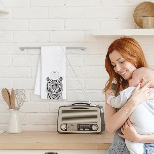 WFSM Tiger Hand Towels 16x24 Inch Premium Soft and Stylish