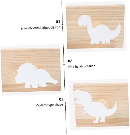 PRETYZOOM Dinosaur Wooden Hook Coat Hat Hanger