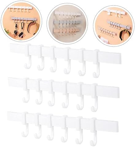 POPETPOP 3Pcs Adhesive Hook Rack for Kitchen and Bathroom