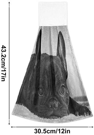 Aslsiy French Bulldog Dish Towels Set of 2 Hanging Kitchen Towels