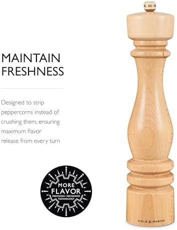 Cole Mason London Spice Mill - 11 Table Pepper Grinder with Carbon Steel Mechanism