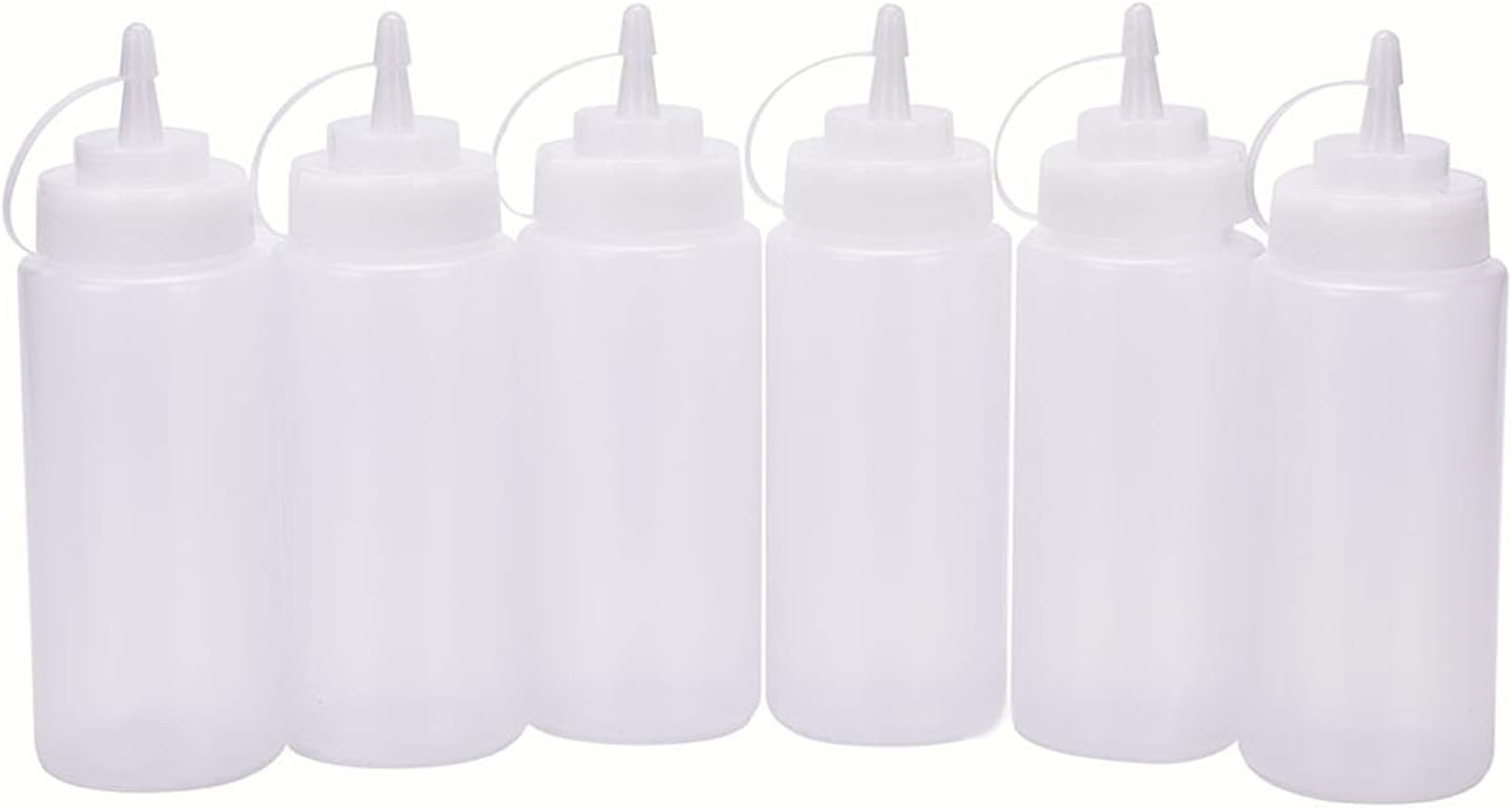 Dycica 16 Oz Translucent Condiment Bottles Set of 6