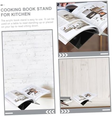 ORFOFE Minimalist Acrylic Book Holder for Cookbooks and Magazines 1