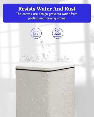Stainless Steel 10L Trash Can with Lid for Bathroom and Kitchen