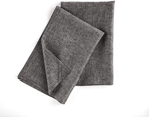 Solino Home Linen Kitchen Towels Set of 2 Charcoal Grey