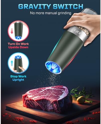 XinXu Gravity Electric Salt Pepper Grinder Set