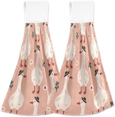 OTVEE Cute Goose Pattern Kitchen Towels 2 Pieces