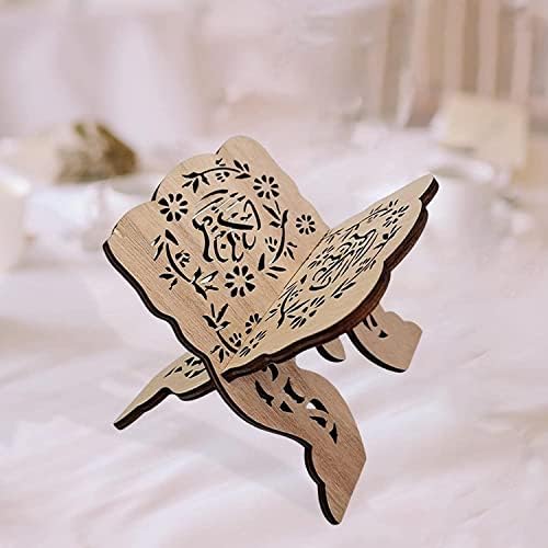 Joylern Miniature Wood Book Stand for Eid Mubarak