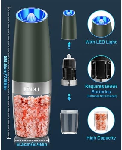XinXu Gravity Electric Salt Pepper Grinder Set