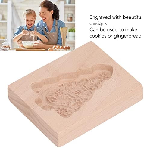 Carved Wooden Cookie Cutter with Xmas Tree Design