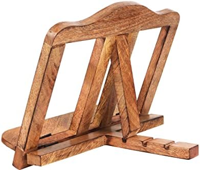 Mothers Day Gifts Wooden Cookbook Stand - Adjustable Foldable 1