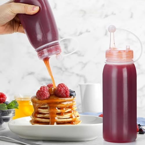 Uceoo Condiment Squeeze Bottles 2 Pack with 2 Funnels