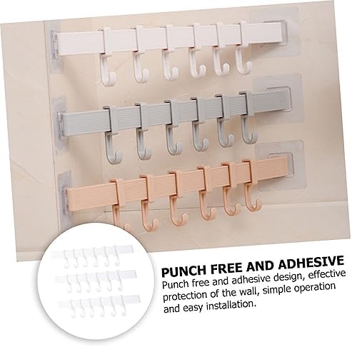 NUOBESTY 3pcs Rotatable Adhesive Hooks Organizer