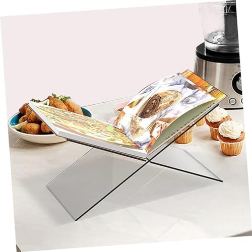 OKUMEYR Acrylic Cookbook Stand Book Holder Display Stand