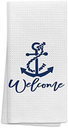 OHSUL Nautical Anchor Beach Towels for Kitchen Bath Hotel