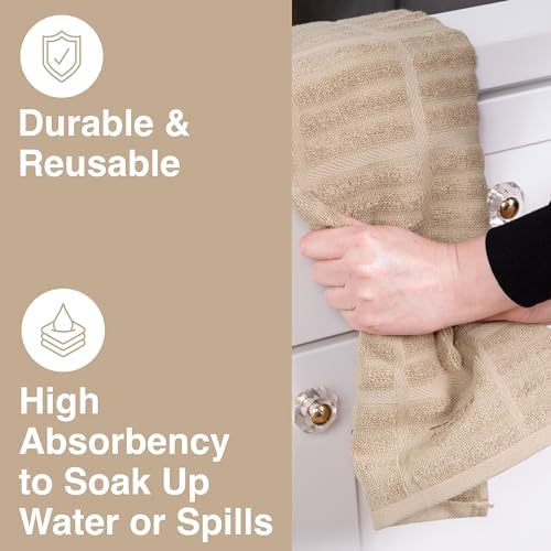 All-Clad Solid Kitchen Towel - 17x30 Inches 100 Cotton 1-Pack Cappuccino