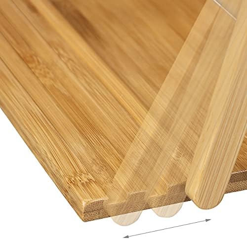 Relaxdays Bamboo Book Stand - 3 Angle Levels Foldable