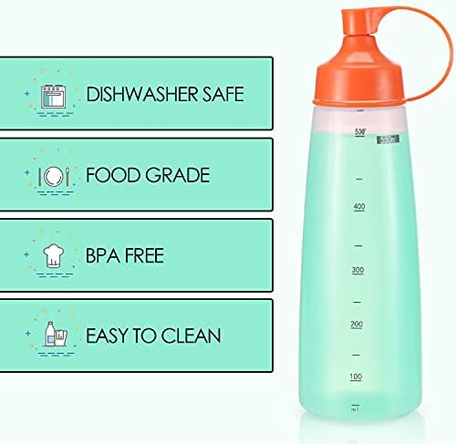 oiununo Squeeze Bottles - Wide Mouth Pack of 2 Orange 550mL