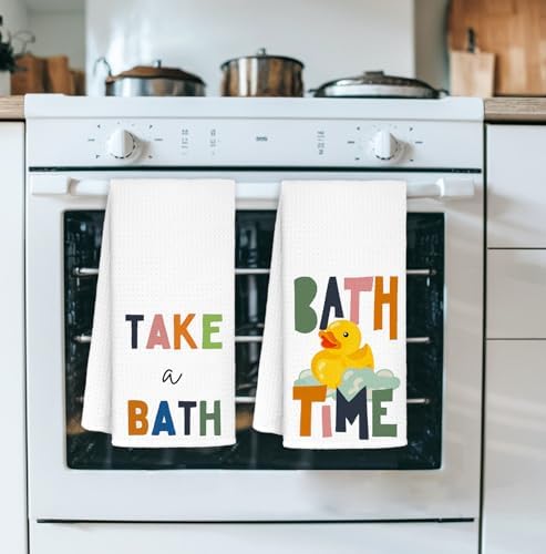 AQYIP Rubber Duck Towel Set 16x24 Inch for Bathroom Kitchen