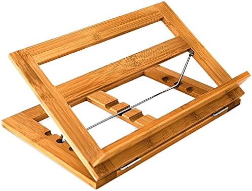 Relaxdays Bamboo Cookbook Stand Adjustable Angle