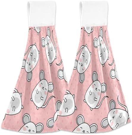 OTVEE Cute Mouse Pattern Kitchen Towels 2 Pieces
