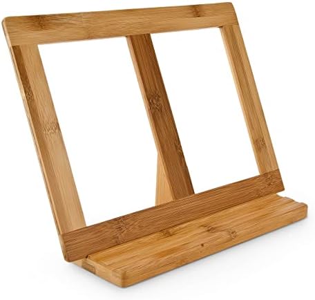 Relaxdays Bamboo Cookbook Stand Natural Brown