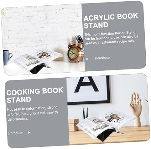 ORFOFE Minimalist Acrylic Book Holder for Cookbooks and Magazines 1