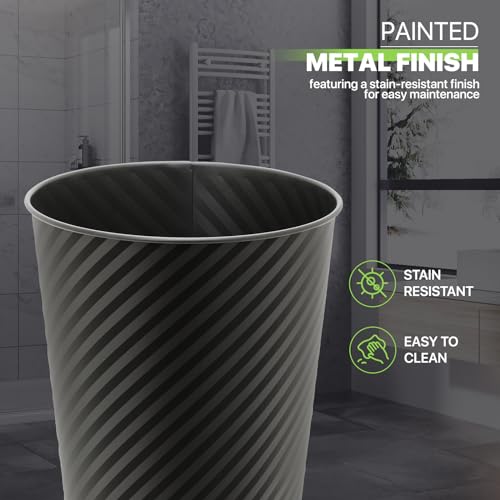 Magshion 13 Gallon Metal Trash Can 2 Pack Black