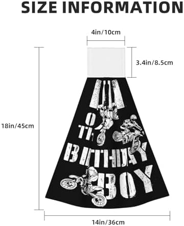 Birthday Boy Motocross Dirt Bikes Dish Cloths with Hook Loop