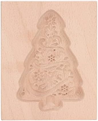 Carved Wooden Cookie Cutter with Xmas Tree Design