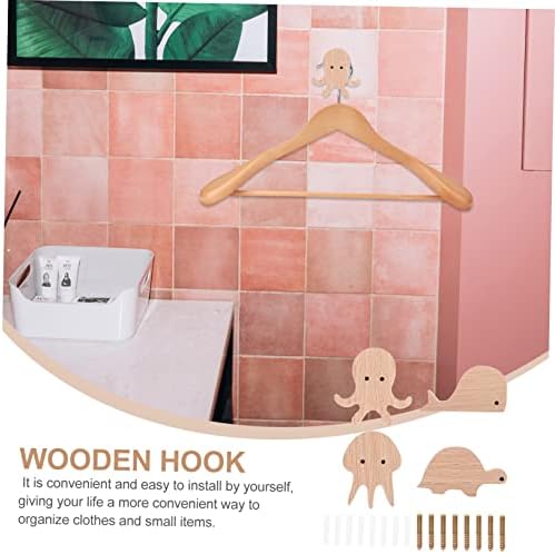 Sosoport Animal Wall Hooks with Oak Design