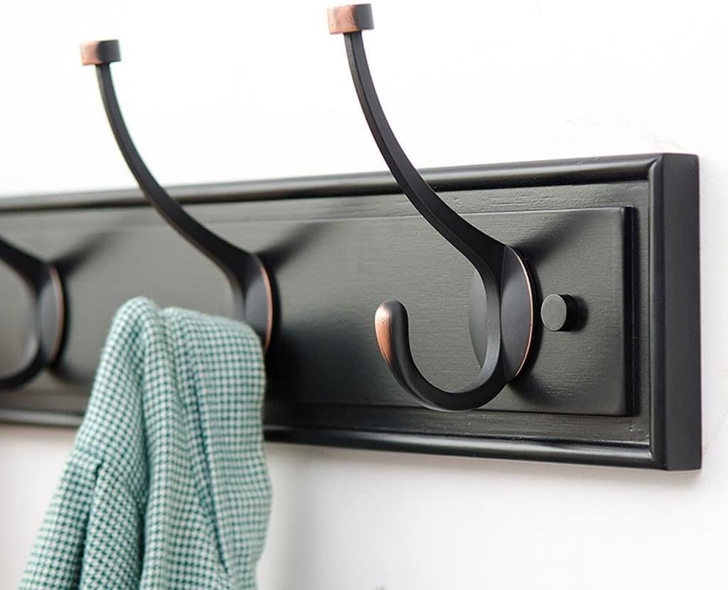 XUNTING Wall Mounted Coat Rack with 4 Hooks