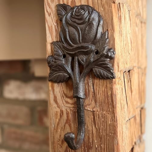 WHW Sweetheart Rose Wall Hooks Set of 4 Shabby Bronze