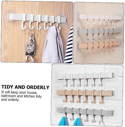 POPETPOP 3Pcs Adhesive Hook Rack for Kitchen and Bathroom