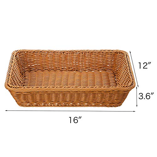 Teng Lang 16 Wicker Bread Baskets 2 PACKS Brown