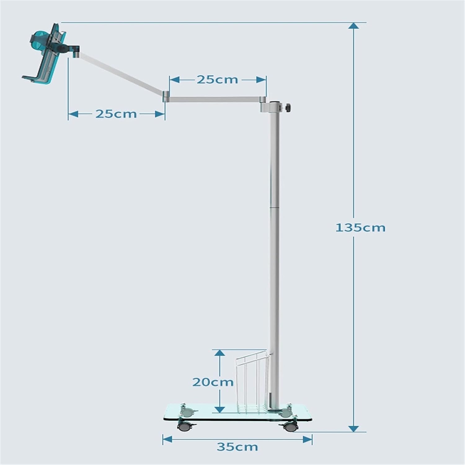 ZJDYDY Green Adjustable Floor Bookstand with Lights
