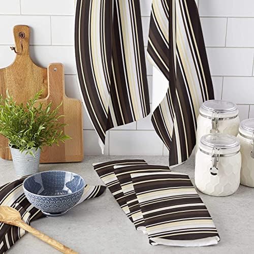 ZOE GARDEN Abstract Brown Kitchen Towels 4-Pack 18x28 Quick Drying Cleaning Cloths