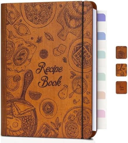 Bamboo Cookbook Stand with Blank Recipe Book