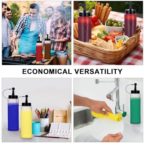Uceoo 2 Pack 10oz Plastic Squeeze Bottles with Cap Funnel