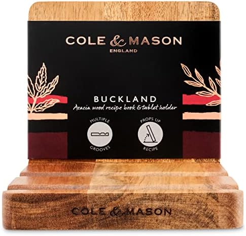 Cole Mason Acacia Wood Cookbook Stand with Tablet Holder