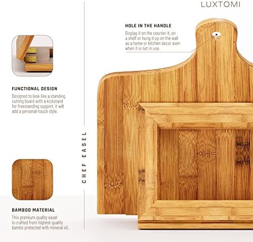 LUXTOMI Engraved Nana Bear Cookbook Stand