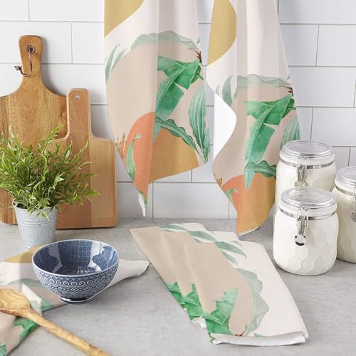 ZOE GARDEN Modern Leaves Kitchen Towels 4-Pack