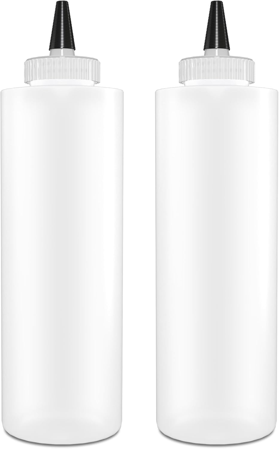 BRIGHTFROM 16 oz Squeeze Bottles 2 Pack - BPA Free Leak Proof Wide Neck