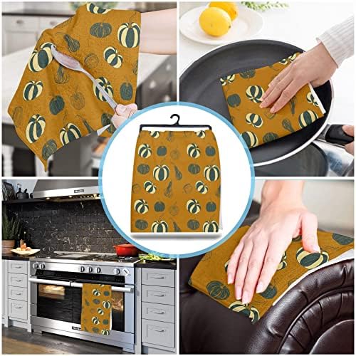 ZOE GARDEN Black White Pumpkin Dish Towel 18x28 1