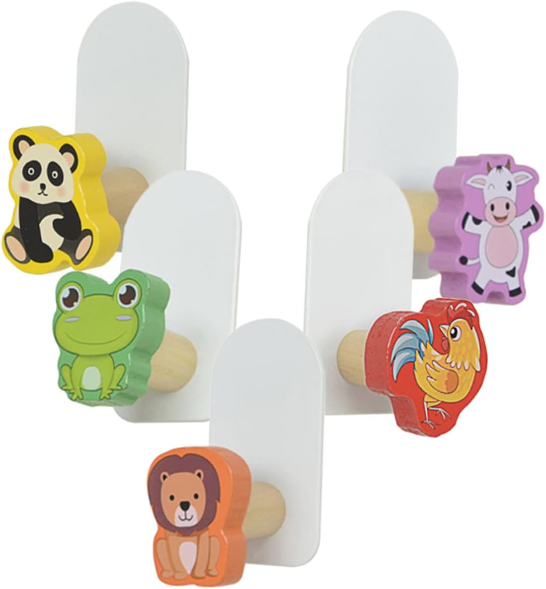 Hohopeti Wooden Animal Hooks 5pcs Wall Decor 1