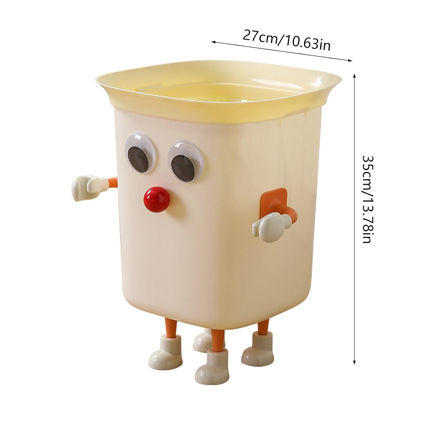 Funny Big Eyes Trash Can with Feet 1