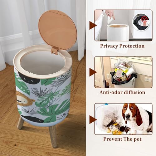 JBNJANKDAV Small Trash Can with Lid for Kids 1