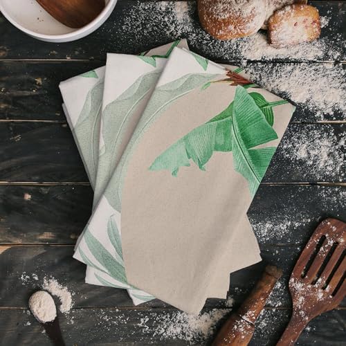 ZOE GARDEN Modern Leaves Kitchen Towels 4-Pack