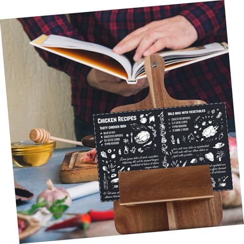 OKUMEYR Wooden Recipe Stand Wall-Mount Kitchen Holder