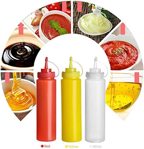 DCMINI 3-Pack Squeeze Bottles BPA Free Reusable Dishwasher Safe
